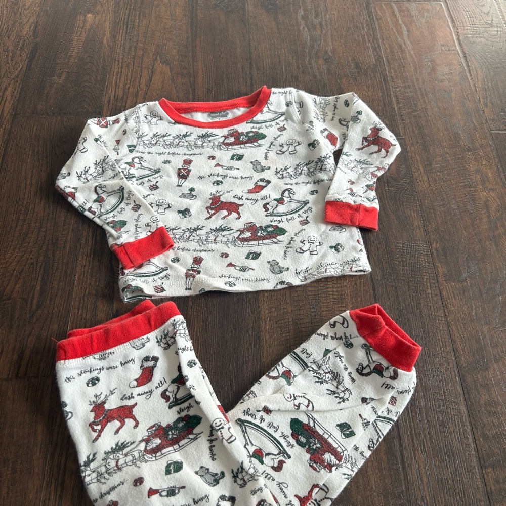 Kids Festive Pajamas - Red and White